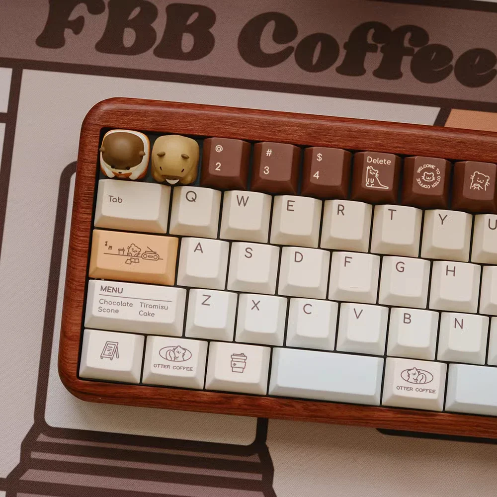 Original Keycap Otter Coffee Hot Sublimation PBT Cute Personality Color Capibara Mechanical Keyboard