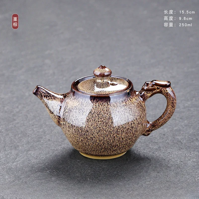 Kiln Glazed Ceramic Tea Pot Small Jun Porcelain Kung Fu Set Simple and Personalized Single