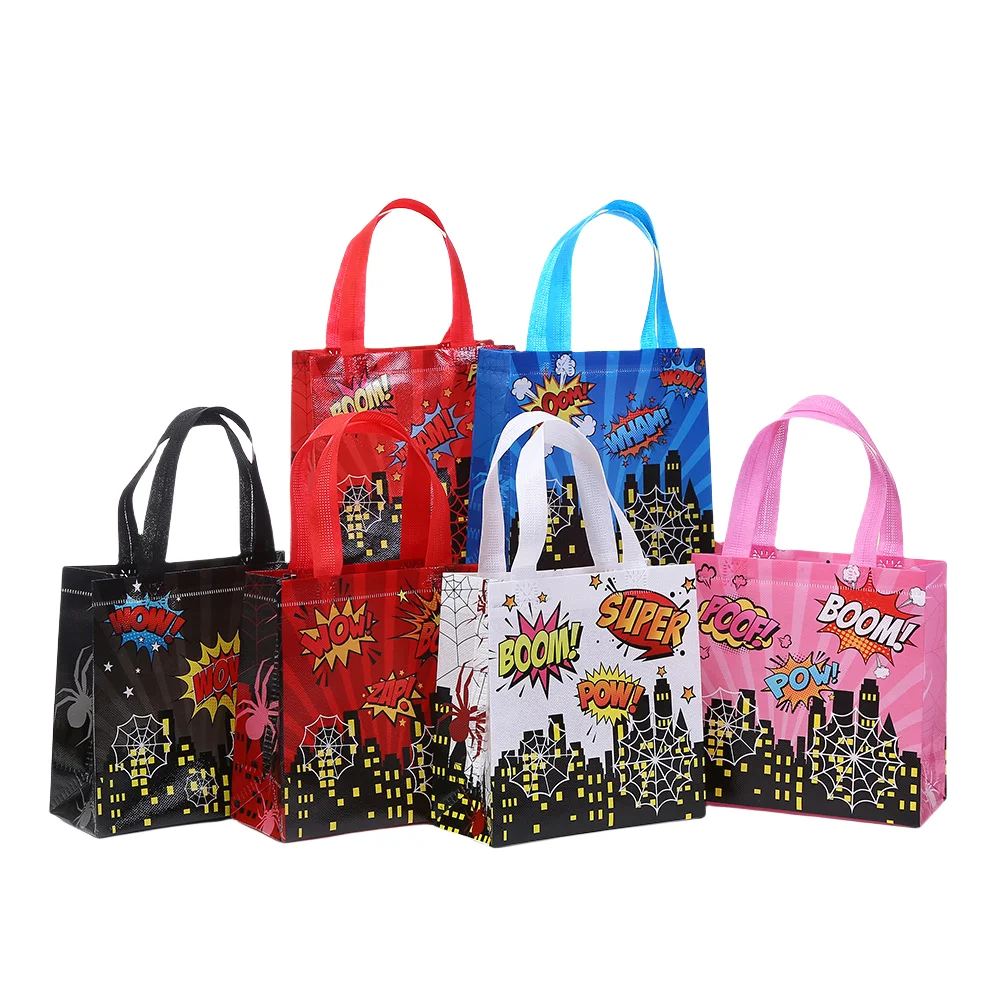 LPZHI bolsas de regalo con tema cómico de superhéroe boom zap wow pop art bolsas de recuerdo de fiesta para niños dulces de cumpleaños dulce