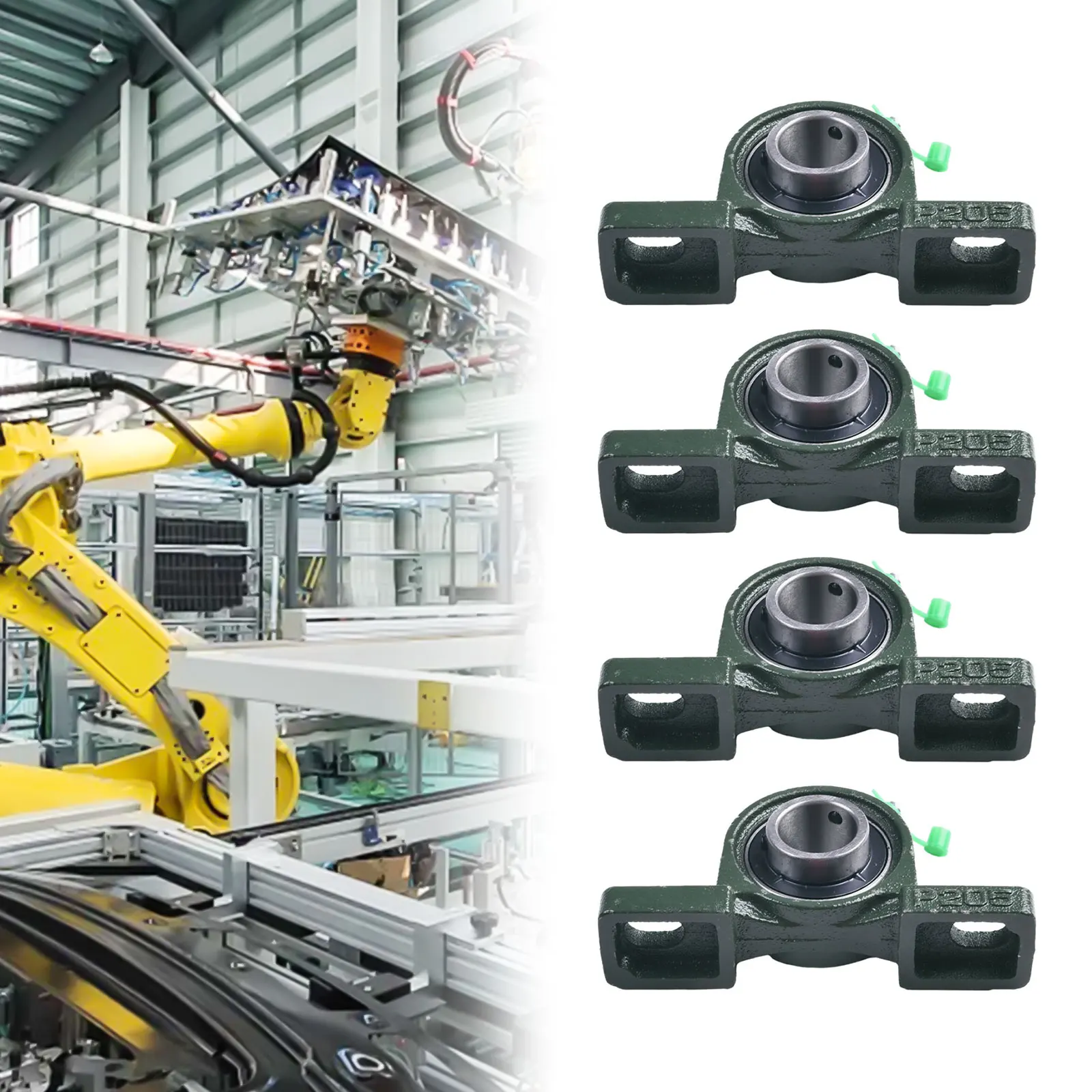 UCP205 Solid Base Bearing Industrial Manufacturing 2 Bolts 2pcs Cast Iron High Quality Inner Diameter 25 Brand New