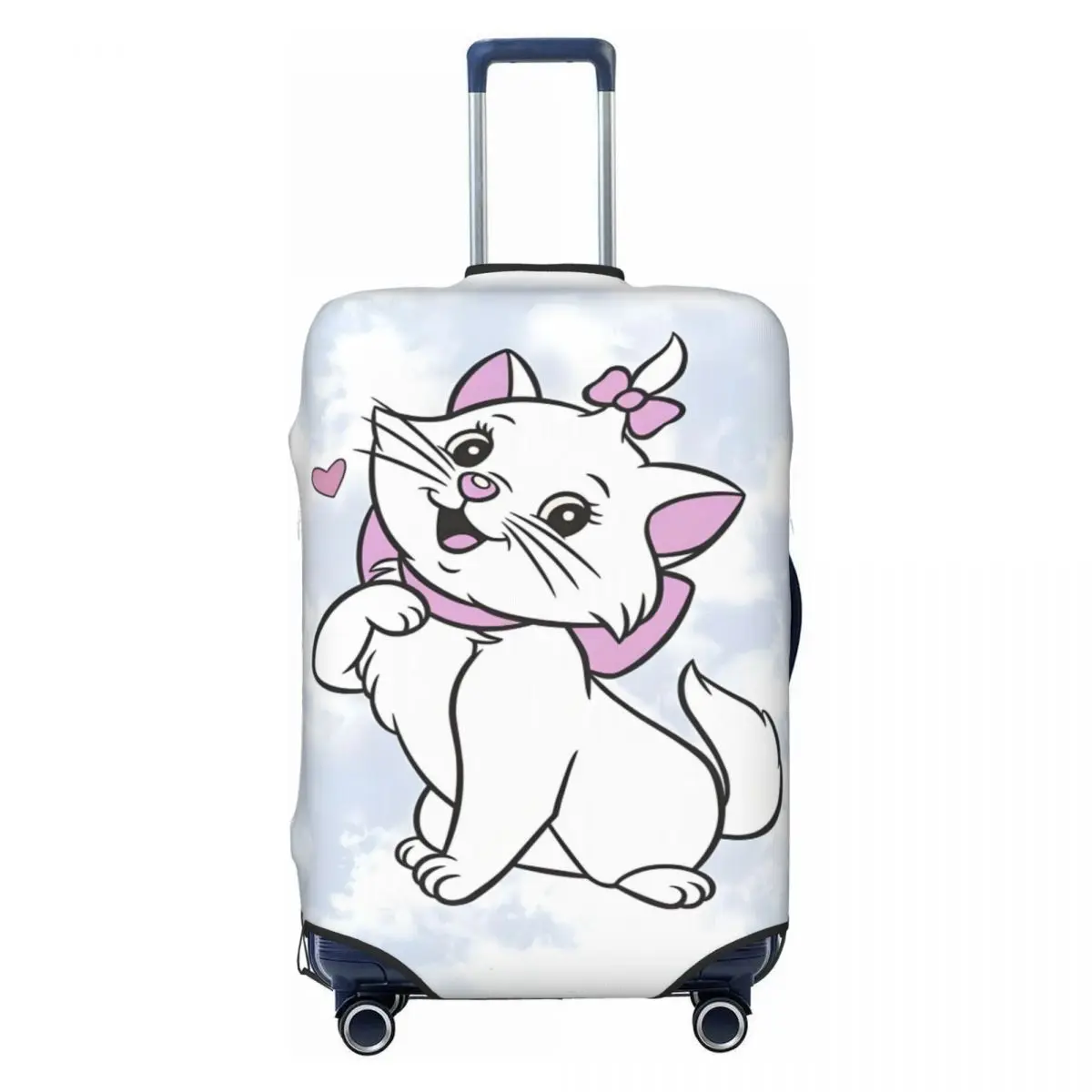 

Custom Cartoon Marie Cat Luggage Cover Protector Fashion Animal Bows Travel Suitcase Covers for 18-32 Inch