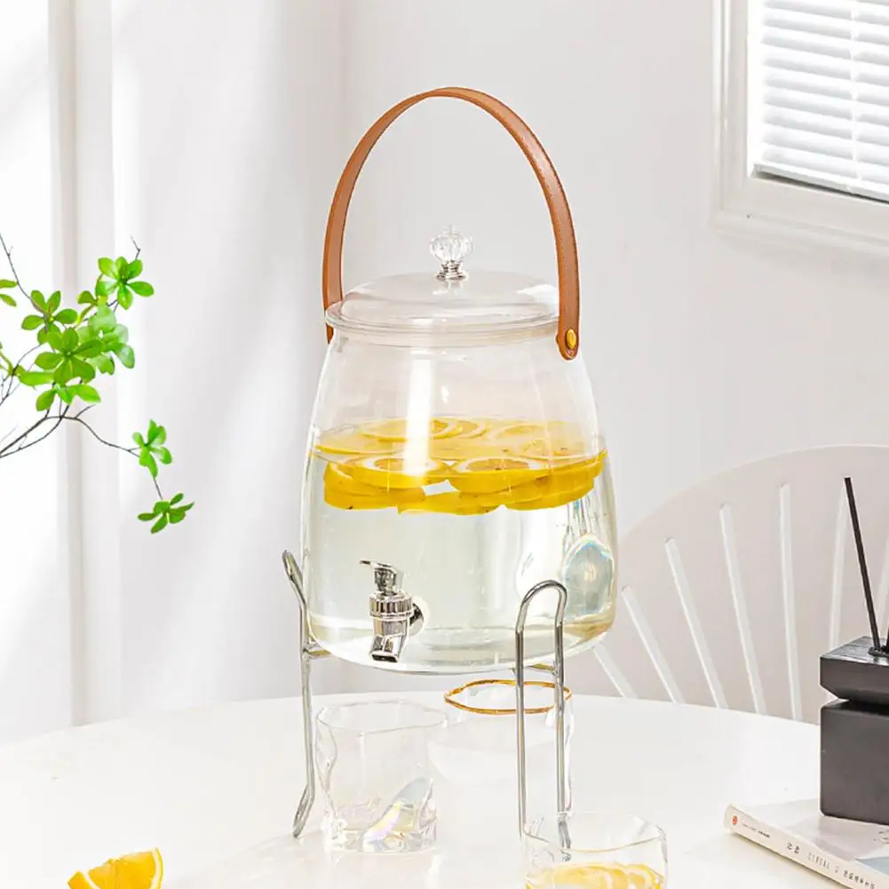 Beverage Dispenser with Spigot and Filter Clear Lemonade Stand Easy Flow Beverage Liquid Drink Container for Picnic Parties