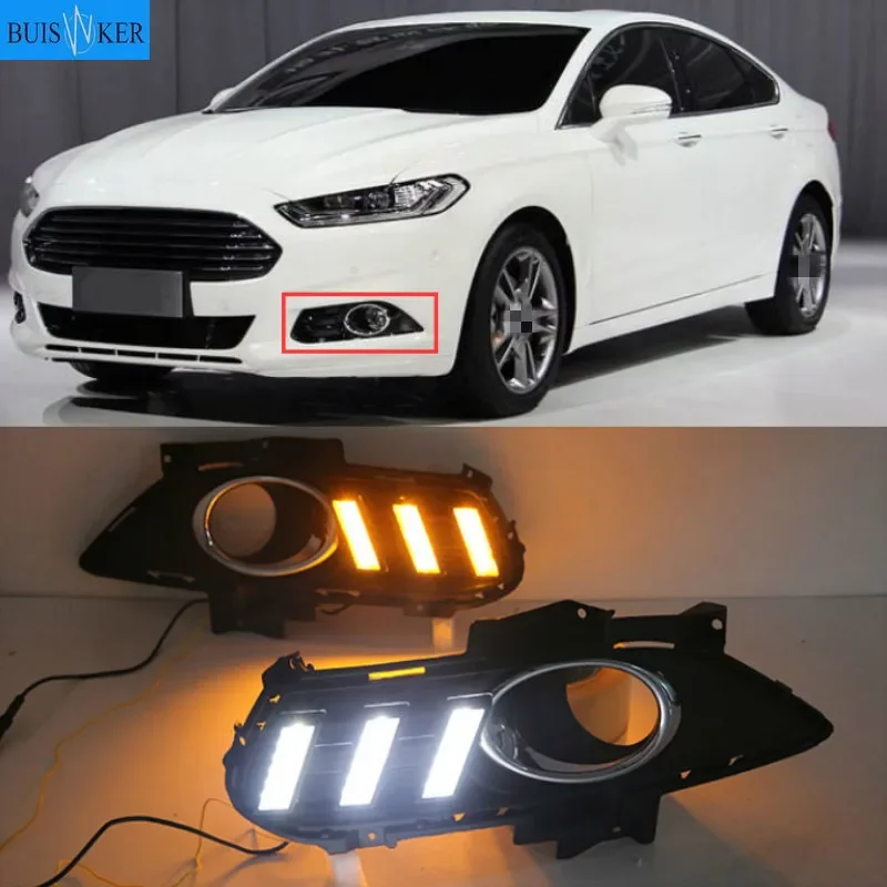

1Set For Ford Mondeo Fusion 2013 2014 2015 2016 Yellow Turning Signal Relay Waterproof Car DRL Lamp LED Daytime Running Light
