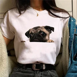 Pug tshirt women Y2K t-shirts female graphic clothes