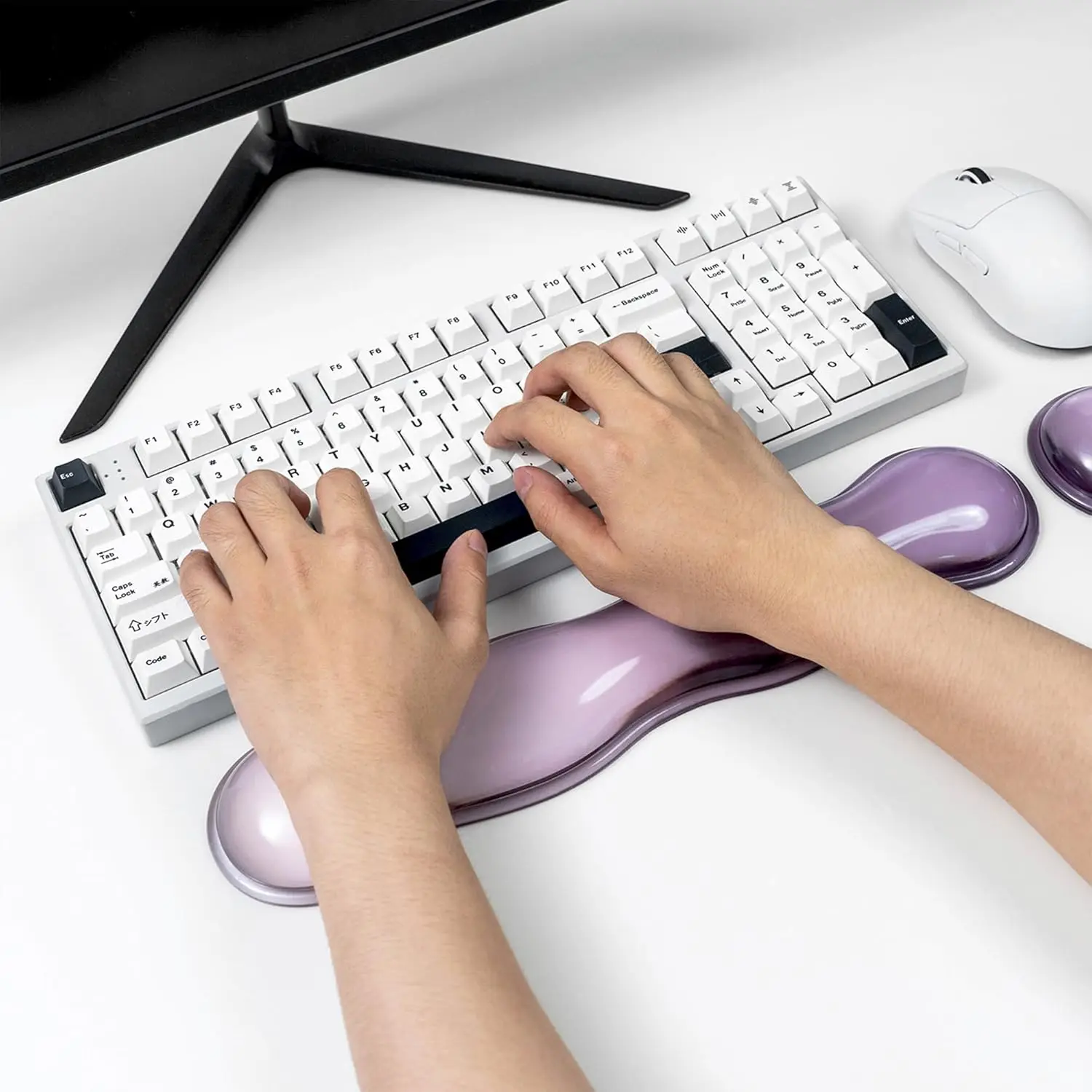 Ergonomic Silicone Gel Keyboard and Mouse Wrist Rest Clear Wrist Rest for Computer Keyboard 60%/68%/75%