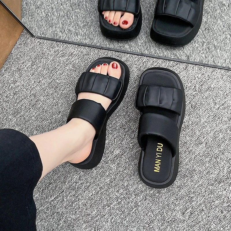 Summer and Autumn New Products Simple Fashionable Comfortable Women's Sandals and Slippers with Thick Soles and Elevated Height