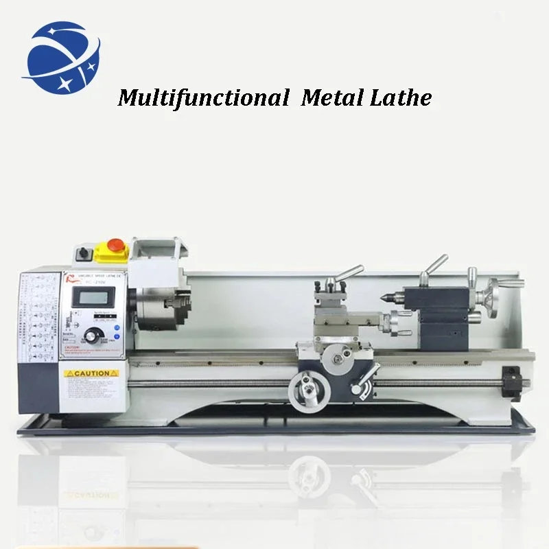 YYHC210V Mini Metal Lathe Machine Multi-function Woodworking Metal Small Machine Tool 900W CNC Lathe