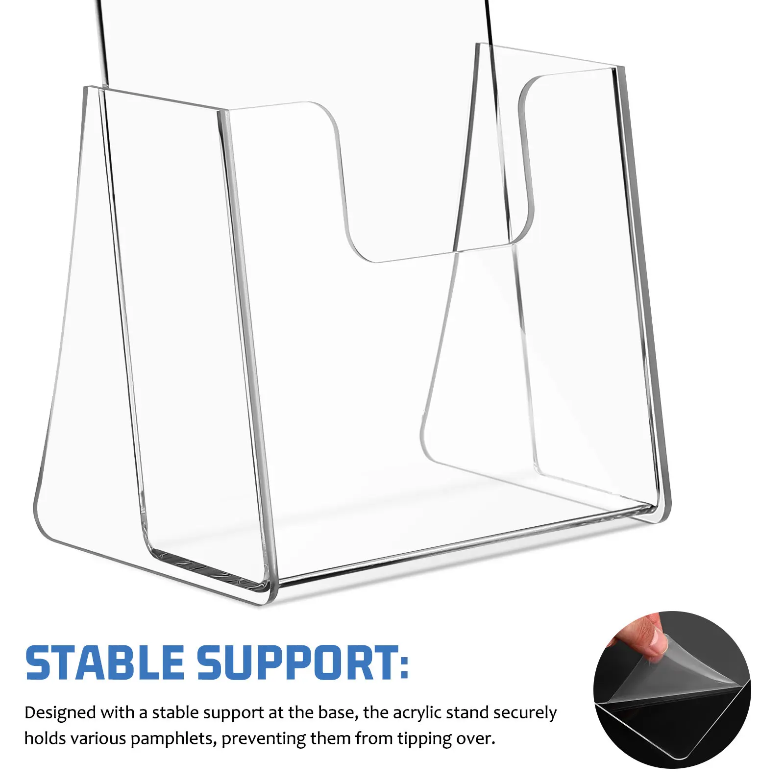 Acrylic Pamphlet Display Stand Transparent Brochure Holder Compact Lightweight Elegant Design Document Shelf for Countertop