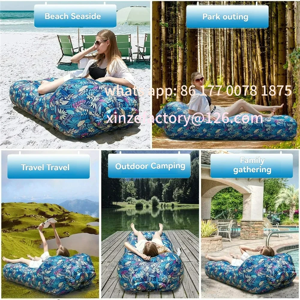 Customizable New High Quality Non-rollover Large Size Inflatable Sofa Inflatable Bed Blow Up Bed for Outdoor Camping Beach Pool