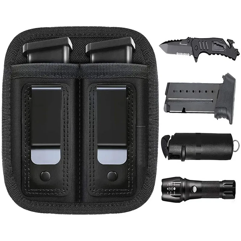 

Tactical Nylon Magazine Pouch Holster Pistol 9mm Concealed Carry Mag Case with Clip Glock 19 21 Beretta 92 Handgun Mag Pouch