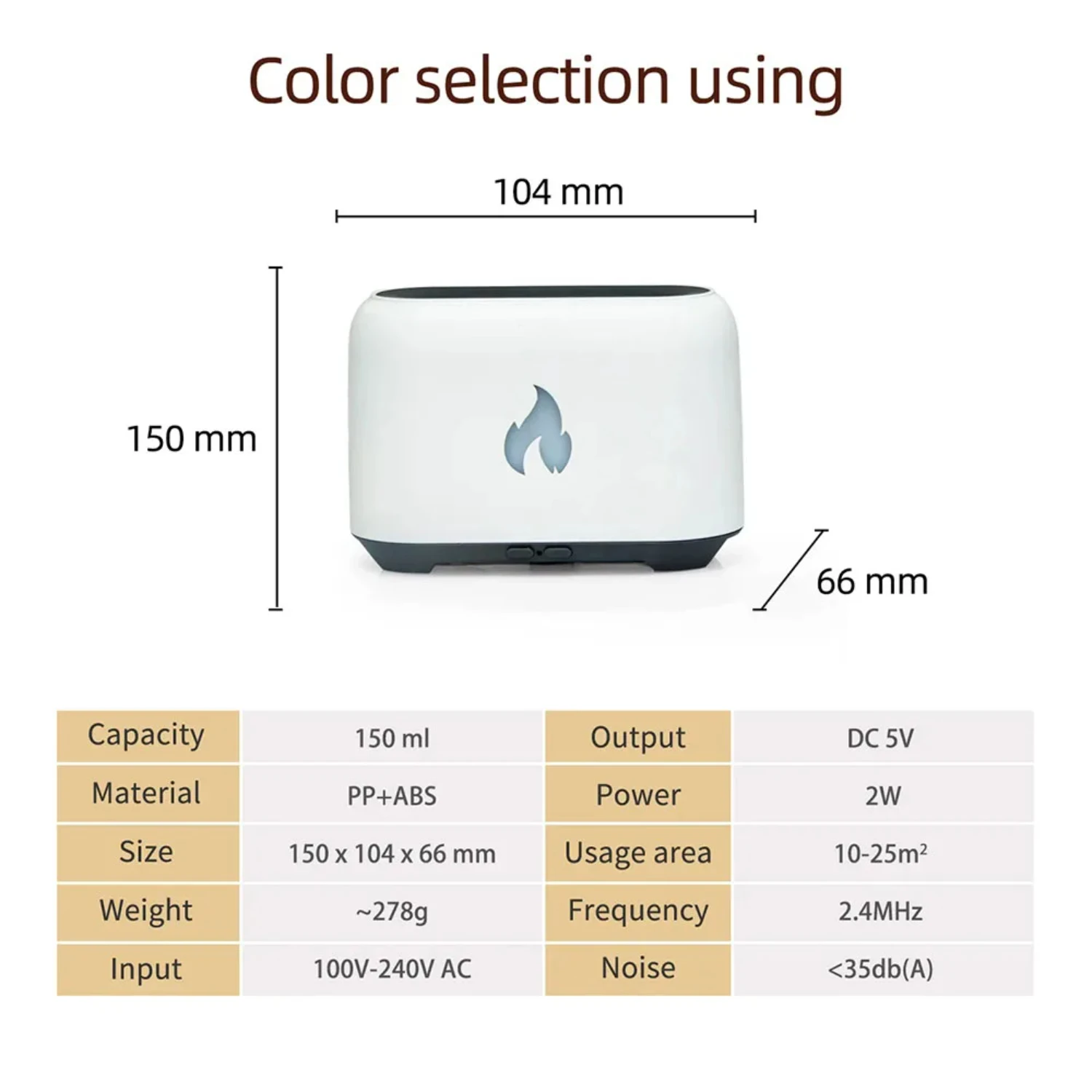 Difusor de aceite esencial ultrasónico colorido con lámpara LED de simulación de llama, humidificador de aire, fabricante de niebla fría para relajación y Ar