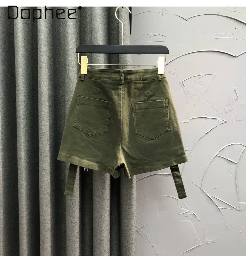 Brown High-waisted Denim Shorts Skirt Women's Spring New Fashion Street Spice Girl A-line Skirt Pants Mini Skirt All Matching