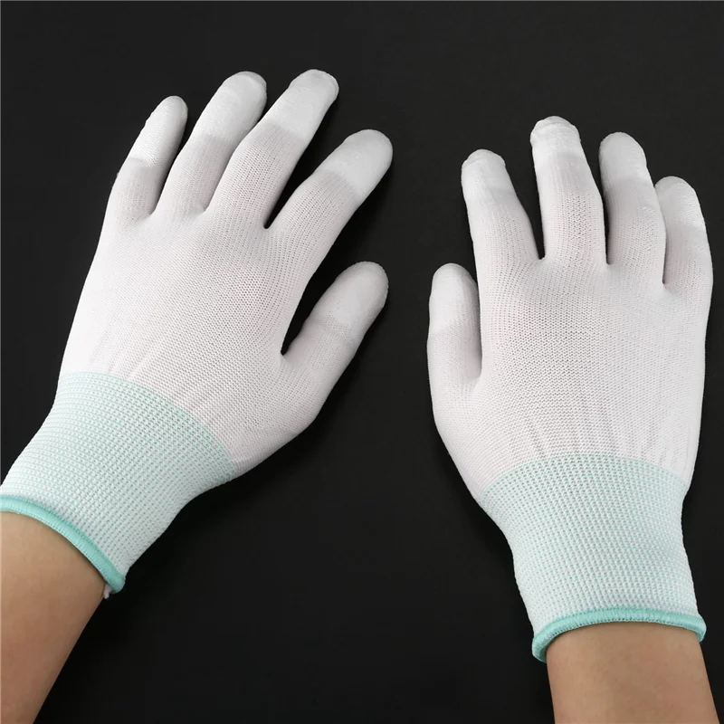 ZIZI 3 Pair ESD PC Computer Working Anti-Skid Anti Skid Anti-Static White Gloves New