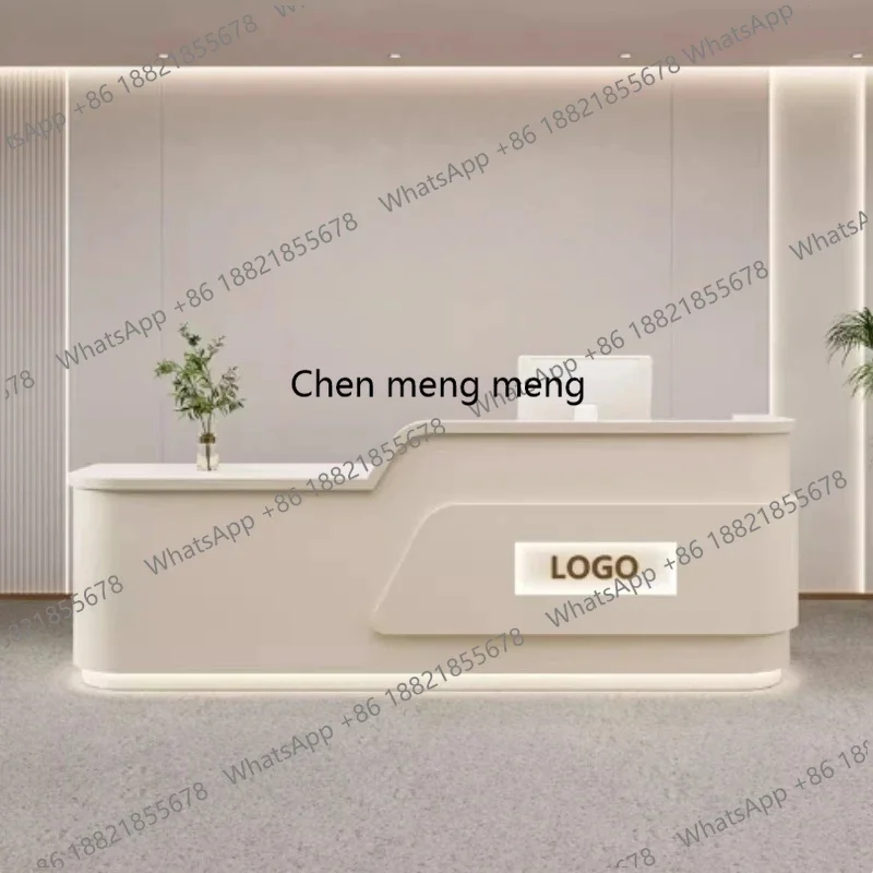 

Hot sales Nordic Creative Reception Desk Cream Style Clothing Store Nail Salon Checkout Counter Barber Shop Company Office Furni