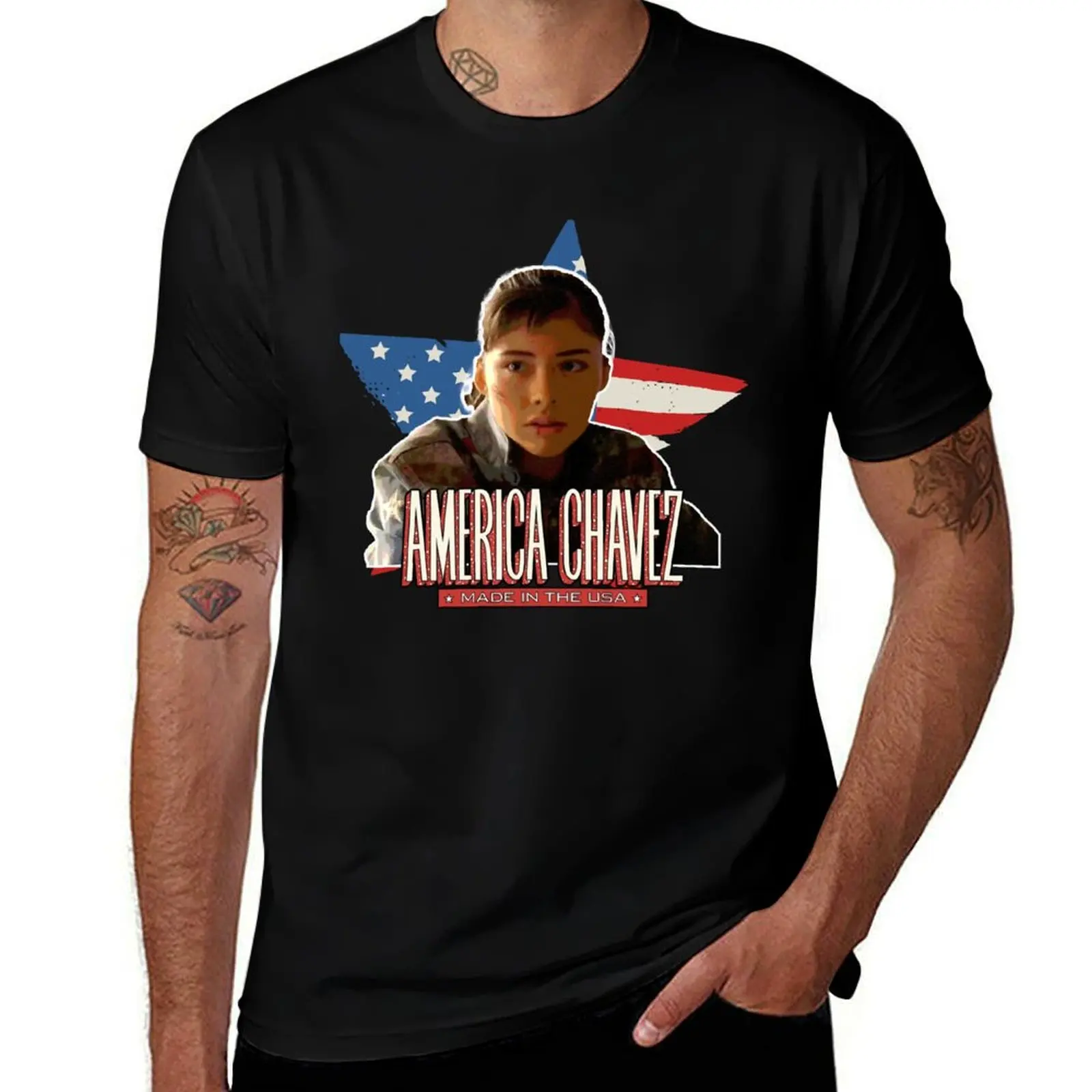 Gifts For Men Xochitl Gomez America Chavez Gift For Music Fans T-Shirt Large Size Loose Casual Tee T-Shirt