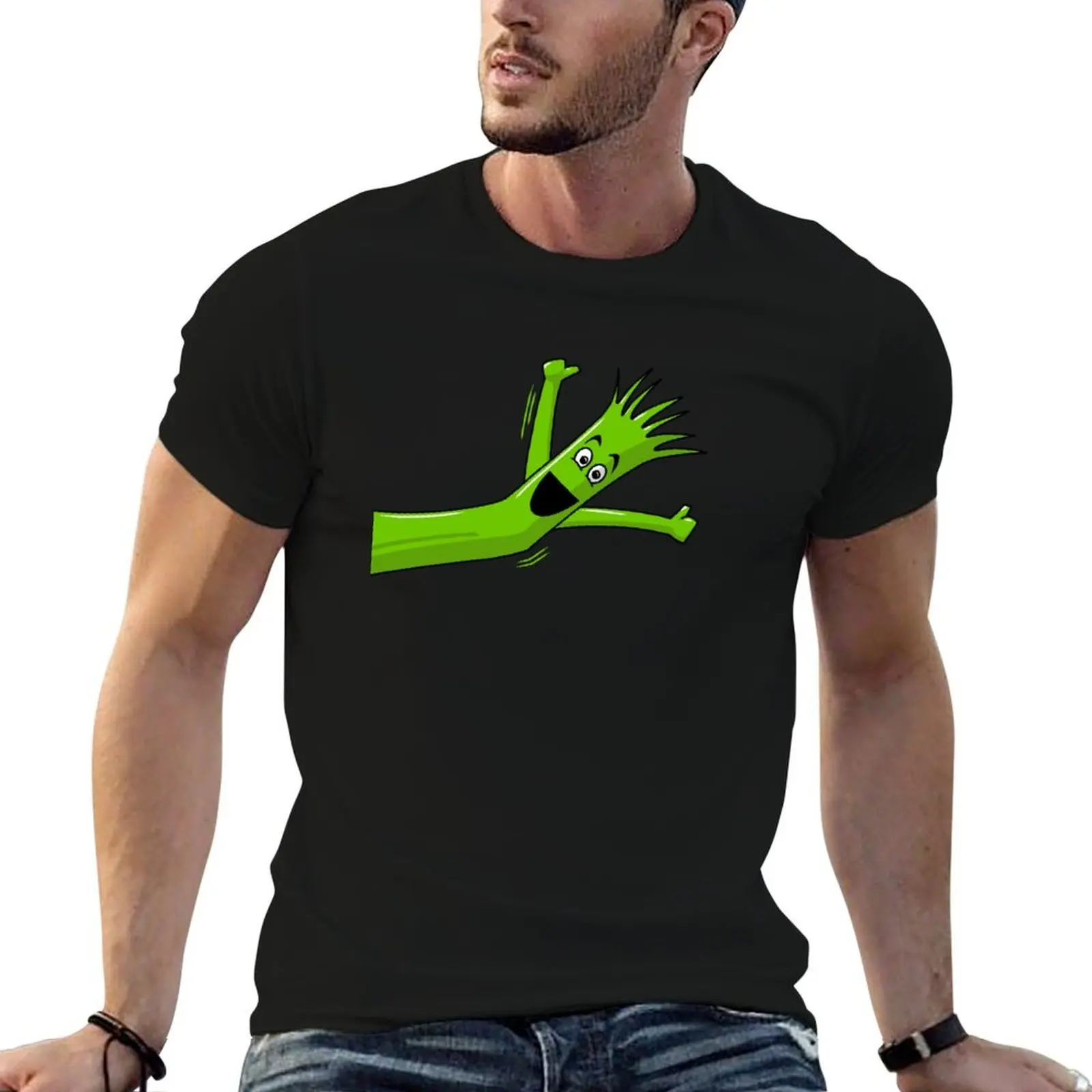 

Green Wacky Waving Inflatable Arm Flailing Tube Man Portrait T-Shirt man t shirt summer man t shirt cotton T-Shirt