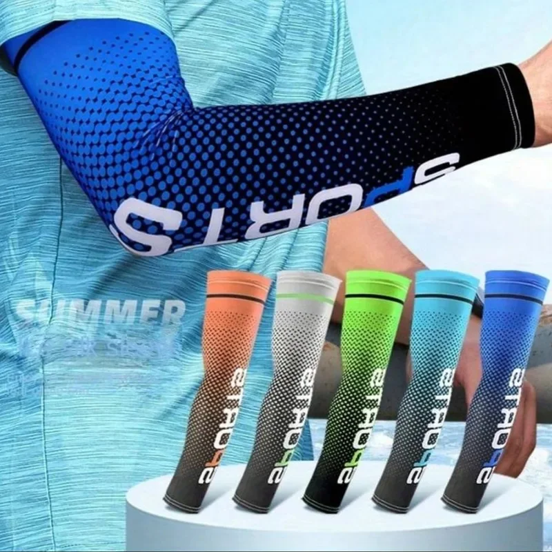 Summer Summer Fashion Sunscreen Ice Silk Sleeve UV Sun Protection Cooling Anti-Slip Arm Sleeves Men Women Outdoor Sport Cycling - Aliexpress Deal