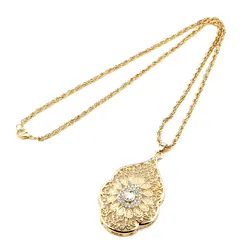 Sunspicems Morocco Jewelry Gold Color Long Pendant Necklace Sweater Chain For Women Arab Banquet Wedding Jewelry Caftan Chokers