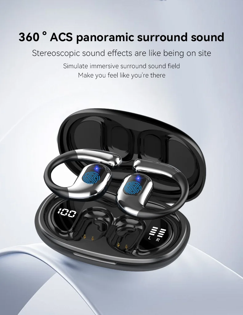 K04 Wireless Bluetooth Earphones Stereo Sound Dual Ear Hanging Design for Sports And Running
