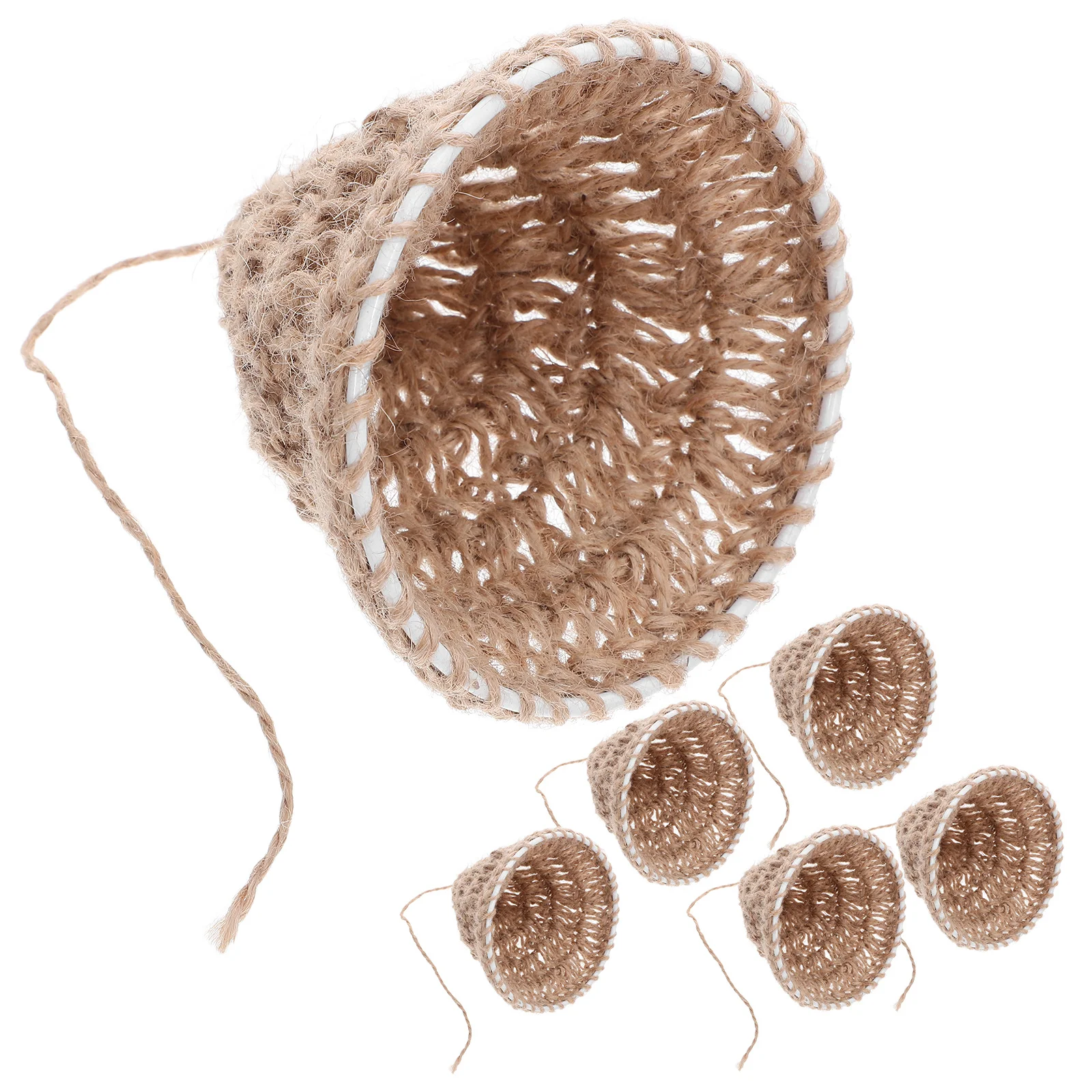 

6pcs Nordic Hanging Lampshade: Handwoven Rope Pendant Light Cover Boho Woven Ceiling Lamp For Living Room Bedroom Dining Area