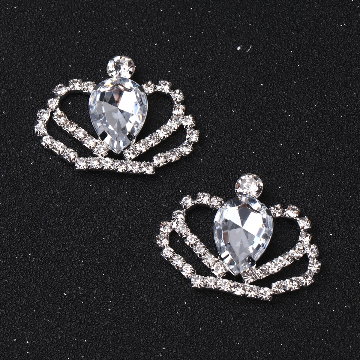 

10 PCS Bow Tie Crystal Crown Patch Jewelry Rhinestone Embellishment for Craft Alloy Accessory