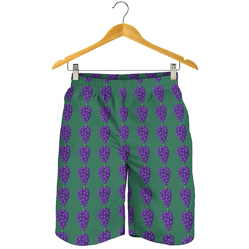 Colorful Grape Pattern Beach Shorts Men 3d Printed Fruit Swimming Trunks Summer Street Short Pants Summer Surf Board Shorts