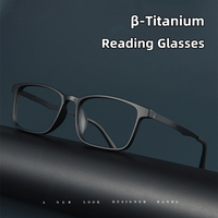 Ultralight Pure Titanium Photochromic Anti Blue Light Reading Glasses for Men Radiation  Protection Computer Presbyopia Glasses