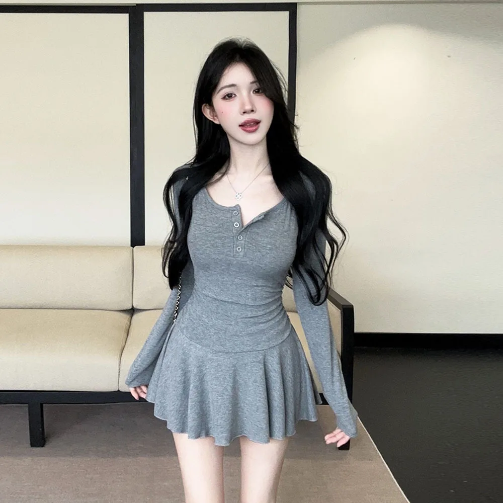 

Women's Long Sve Waist-Cinching Dr Inner ort Pants Two-Piece Set Casual Sportswear Autumn Faion from China