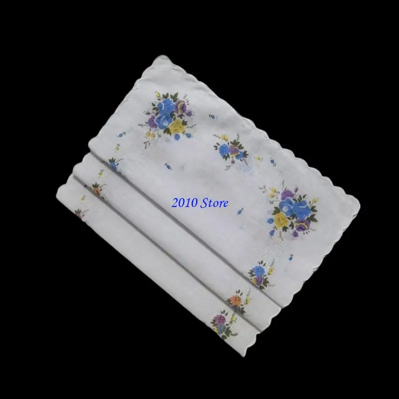 F3MF Tiệc cưới HandkerChief Gói 9pcs Những người phụ kiện bông hoa thêu