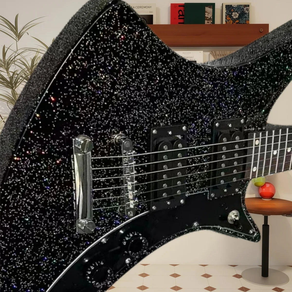 Guitare allemande prête à être expédiée, manche en palissandre, couleur noire, chevalet fixe, cadeau pratique pour l'apprentissage de la musique.