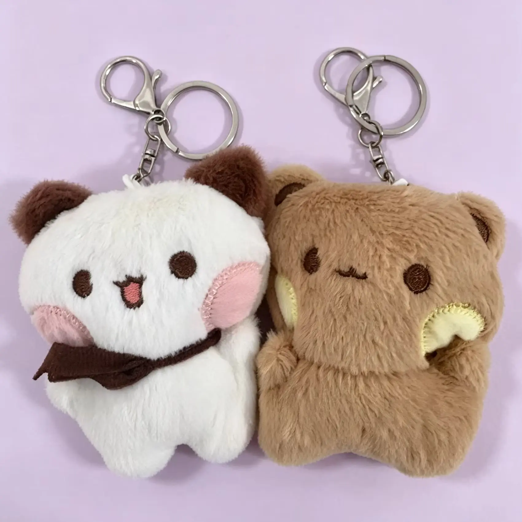 Cute Bear Plush Pendant Keychain, Gift for Couples