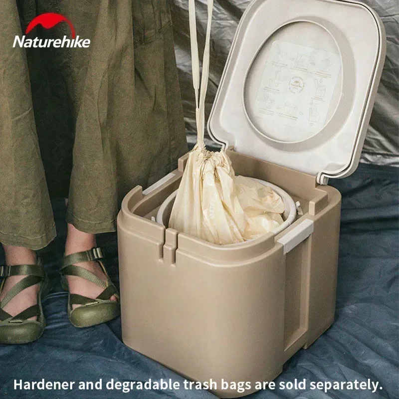 

Naturehike Portable Outdoor Toilet Adults/Child Camping Mobile WC With Cover Removable Inside-Barrel Picnic Trash Box Trash Can