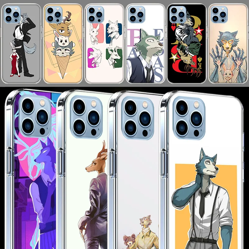 Beastars Legosi Clear For Apple iPhone 16 15 Pro Max Cover 14 Plus 13 12 Mini 11 Pro XR XS Max Phone Case Silicone TPU Cute Fund