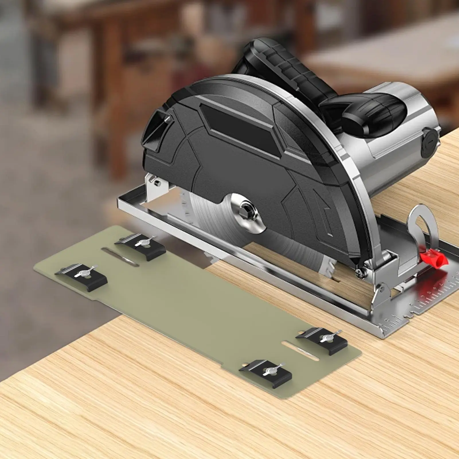 

Направляющая для резки циркулярной пилы, противоскользящее основание, эргономичная ручка, позиционирование, направляющая для резки древесины, направляющая для резки пиломатериалов по дереву