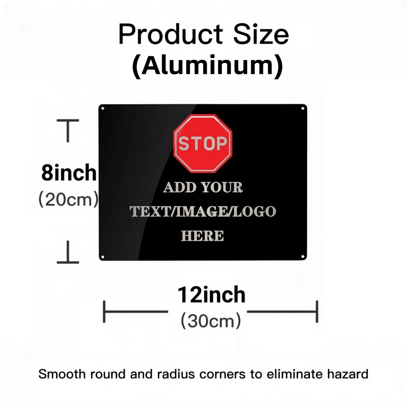 Black Custom Personalized Outdoor Metal Sign,Rust-Free Aluminum Metal with Your Text for Office Business Workplace Garden Road