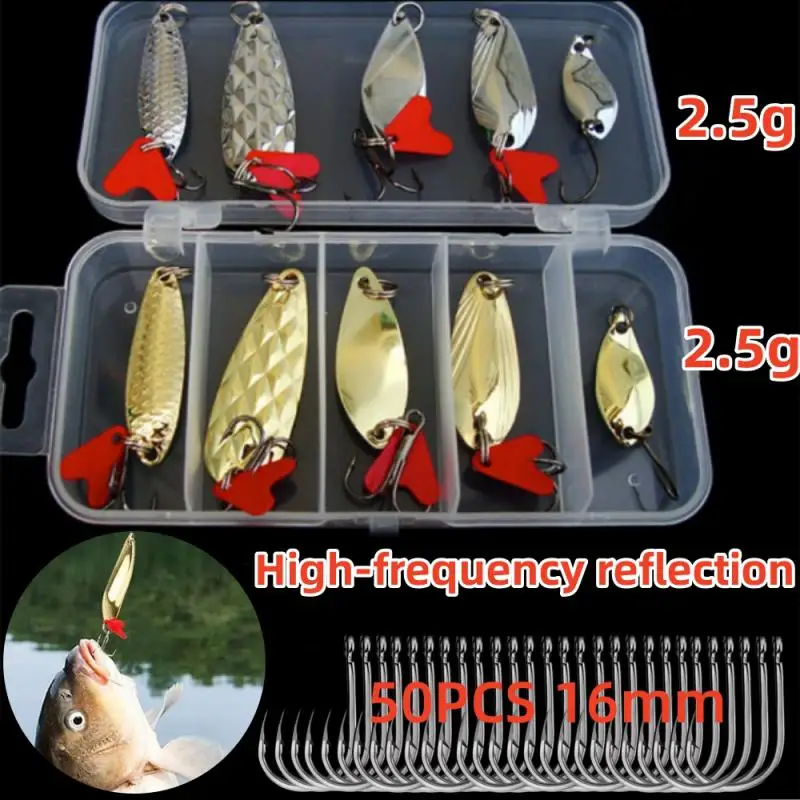 

Metal Spoon Spinner Fishing Lure 10pcs Set Spoonbait Crankbaits Fishing Wobblers for Pike Crochet Kit Artificial Bait