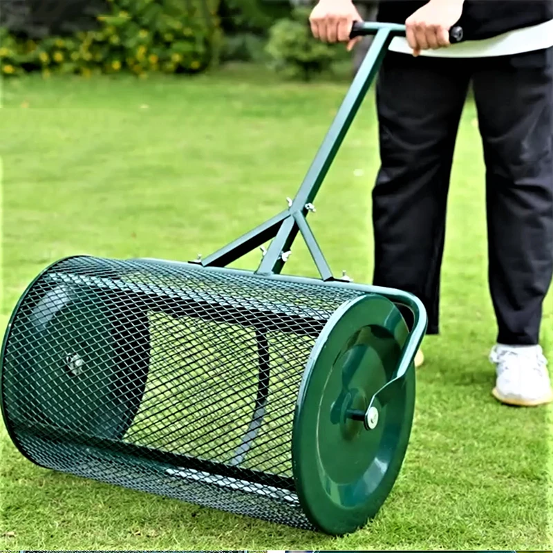 Push-Pull Boom Spreader for Fertilizer Application Lawn, Garden, and Forestry Roller for Soil Surface Mulching and Compost Appli view 5