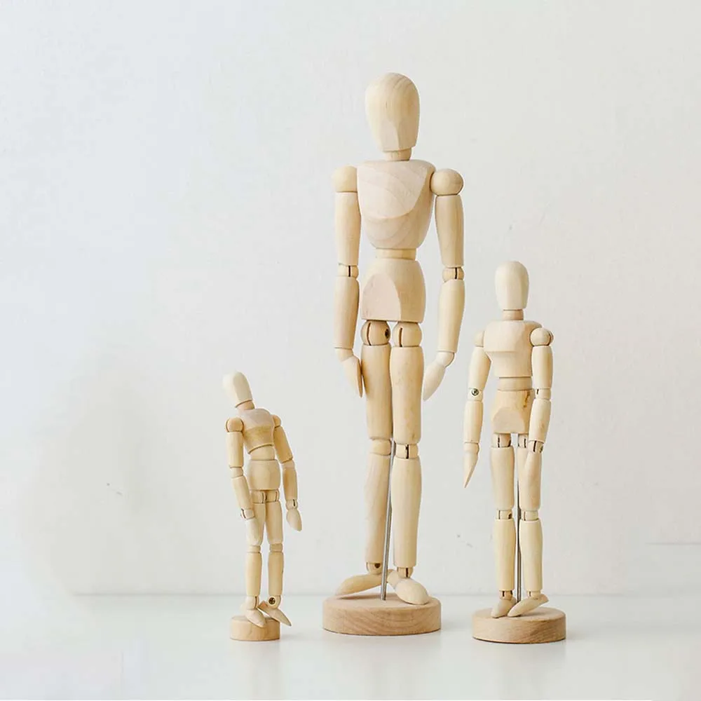 4.5 5.5 8 inch NEW Artist Movable Limbs Male Wooden Toy Figure Model Mannequin bjd Art Sketch Draw Action Toy Figures