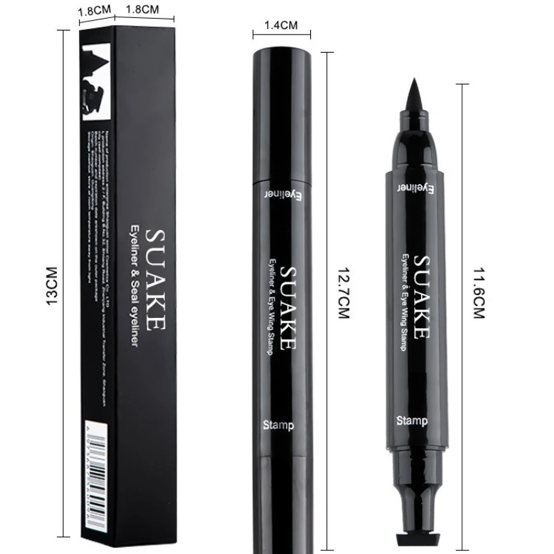 Penna per Eyeliner liquido per timbri 2 in 1 matita per Eyeliner impermeabile ad asciugatura rapida Eyeliner cosmetico a doppia estremità trucco Belleza-y-salud