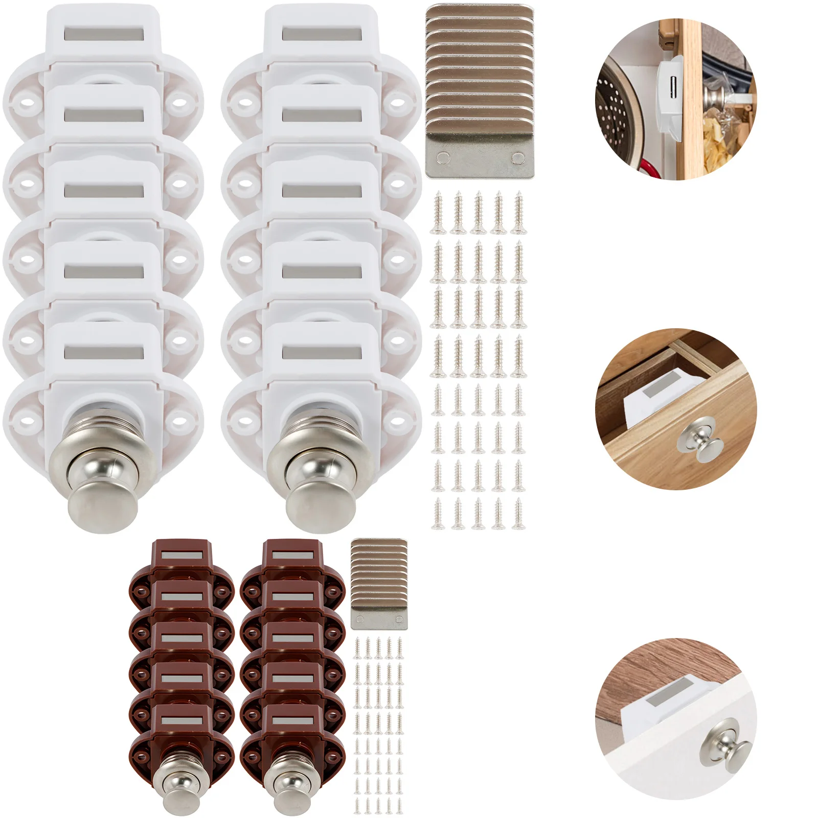 

10 шт., Кнопочная защелка для ящика шкафа