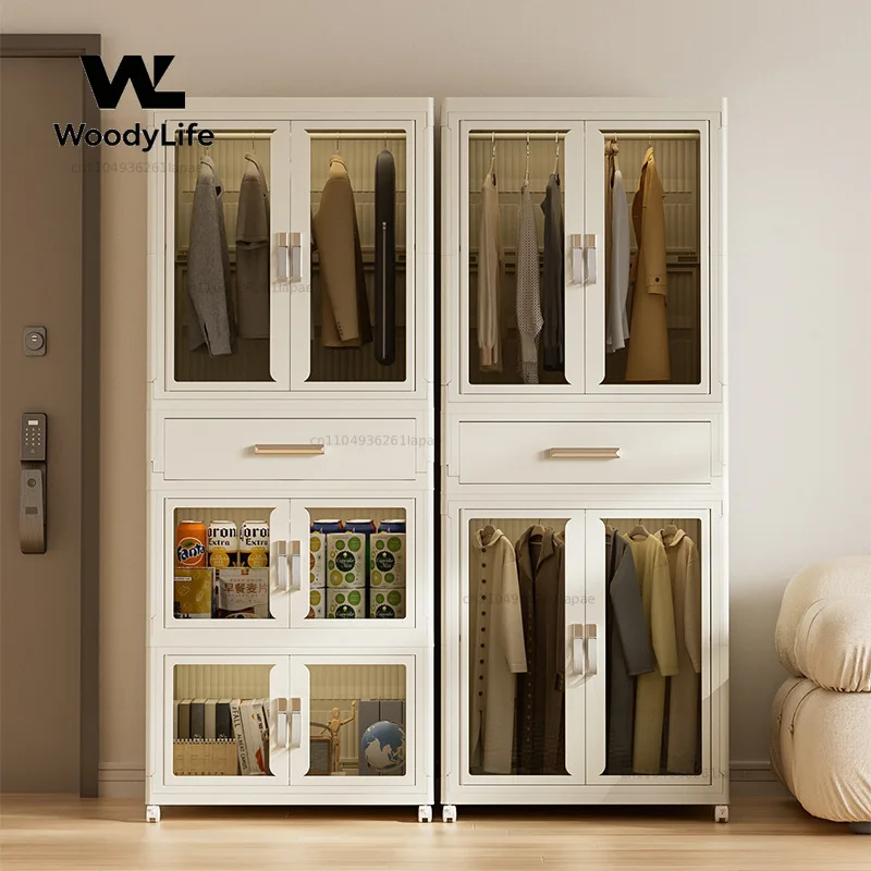 Storage Cabinet Foldable Multifunctional Clothes Storage Box Household Bedroom Living Room Multi-layer Removable Locker
