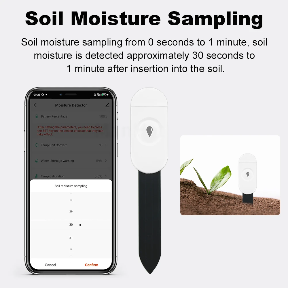 Zigbee2MQTT 3.0 Smart Soil Tester Humidity Temperature Moisture Sensor With Mobile Phone APP Real Time Monitor For Home Garden