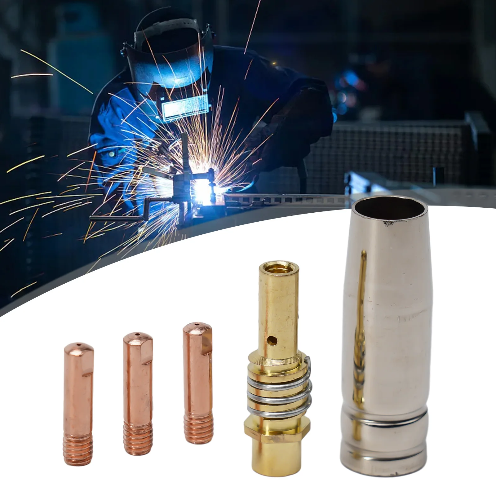 5PCS MIG Welding MB15 15 AK Contact Tip 0.6 0.8 0.9 1.0 1.2mm Mig Contact Tip Consumables Guard Nozzle Contact Tips