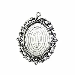 WYSIWYG 30x40mm 18x25mm 13x18mm Inner Size Vintage Antique Silver Color Antique Bronze Color Oval Cameo Cabochon Base Setting