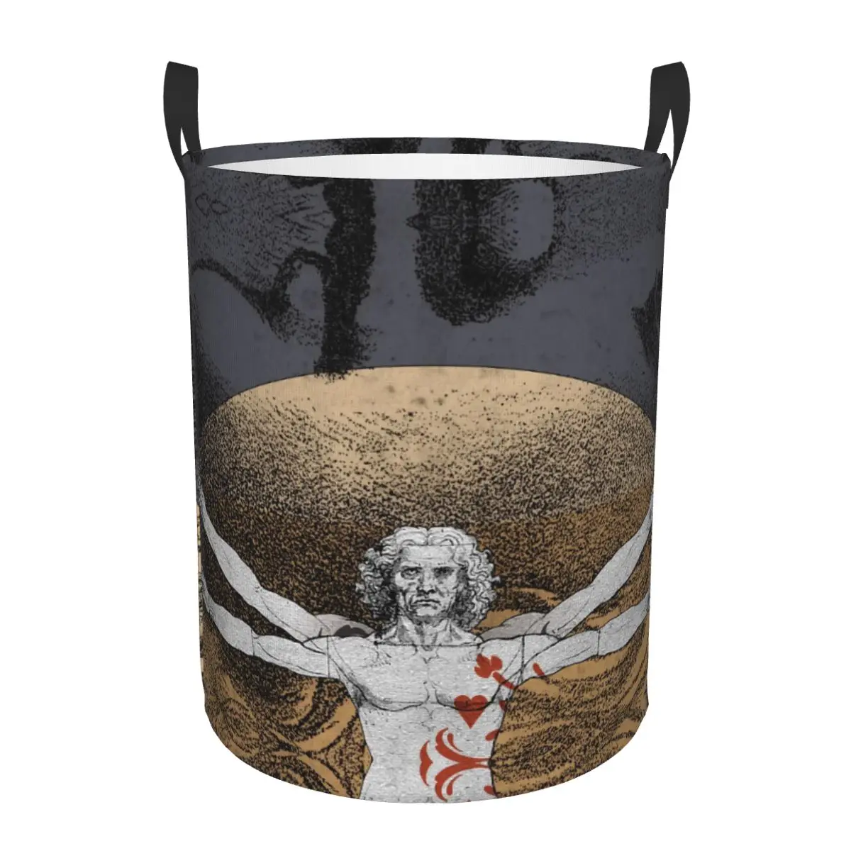 Leonardo Da Vinci Laundry Basket Collapsible Vitruvian Man Art Clothing Hamper Toys Organizer Storage Bins