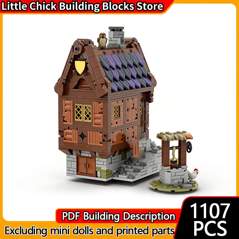 

Medieval Castle Model MOC Building Bricks Village House And Well Modular Technology Children Holiday Gifts Assemble Toys Suit