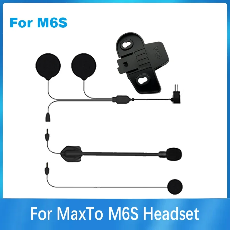 

For Maxto M6S Motorcycle Helmet Headset Intercom Bracket Mount Base Holder + Dual Microphone Earphone