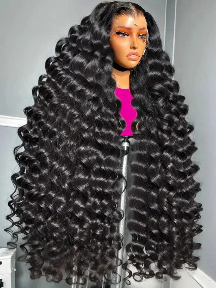 

13x4 13x6 HD Loose Wave Lace Frontal Human Hair Wig 30 40 Inch Transparent Lace Frontal Wig Pre Plucked 250 Density Curly