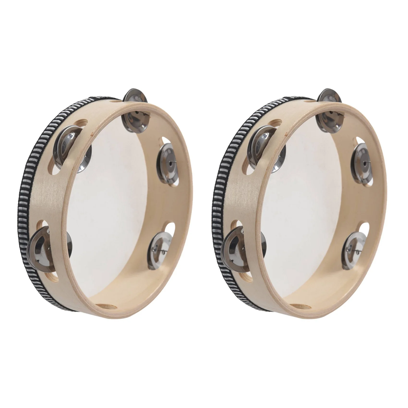 B48B-2X 7 Inch Musical Tambourine Tamborine Drum Round Percussion Gift For KTV Party