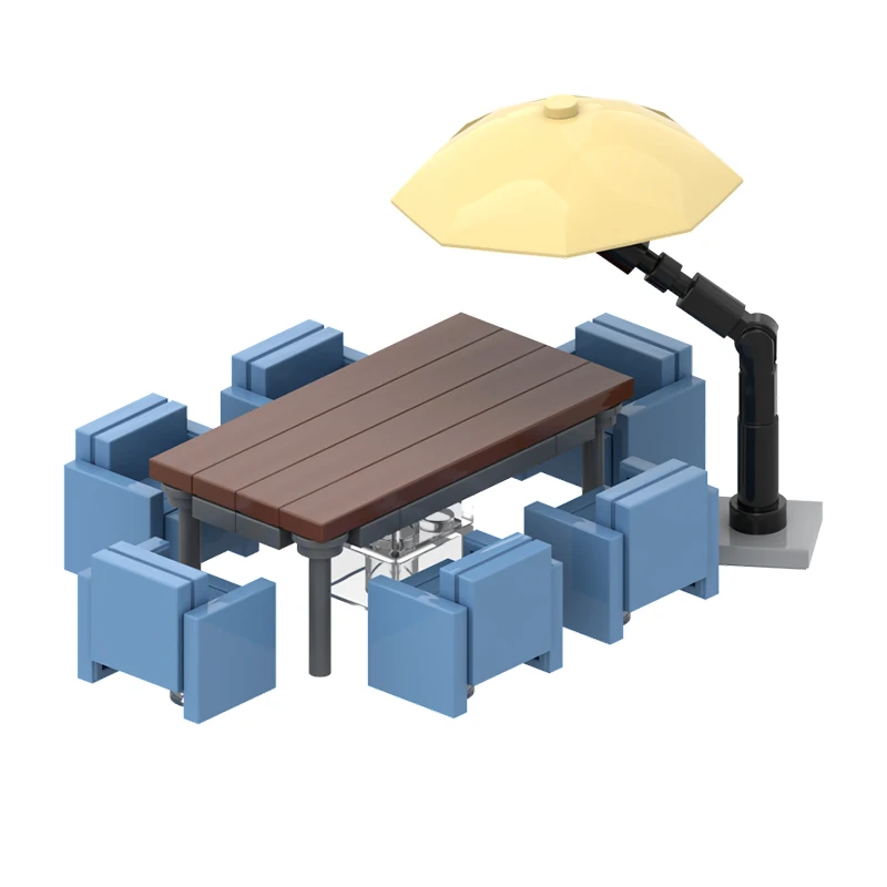 City Street View Model MOC Building Bricks Garden Furniture Set Modular Technology Gifts Holiday Assemble Children Toys Suit